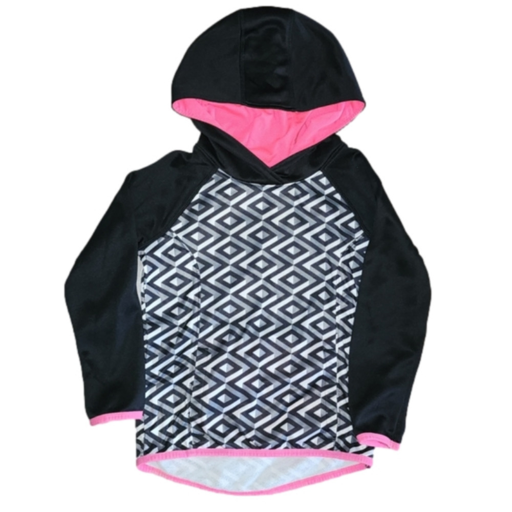 Danskin Black And Grey Geometric Pattern With Hot Pink